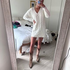 Chunky Cableknit Sweater Dress